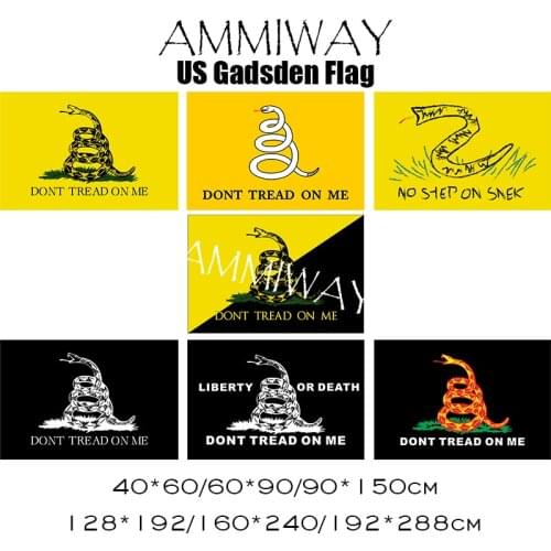 AMMIWAY Dont Tread On Me Tea Party Rattle Snake Gadsden Flag Liberty or Death No Step On Snek American Gadsden Snake Flag Banner