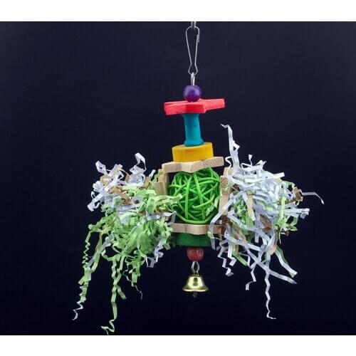 Parrot toy bird toy rattan ball five-pointed star building blocks Tiny Shredder chew toy
