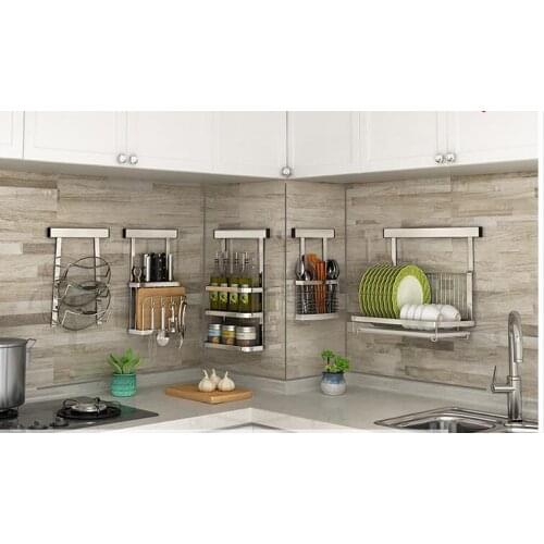 Avoid punching the kitchen rack. Wall mounted stainless steel wall accept knife rack.002
