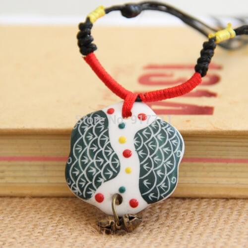 Ceramic Necklace Pendants, Original Handmade Ethnic Style Sweater Chain New Fashion Vintage Jewelry Accessories Wholesale