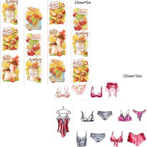 Beautiful 25mm*5m high quality washi paper tape/Beautiful Harvest Season and Sexy Underwear japan washi tape