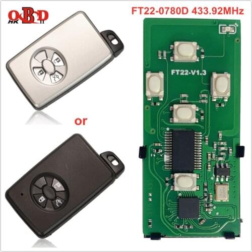 Lonsdor 3 Buttons 433.92MHz Smart Remote Car Key for Toyota Alphard 2006-2016 Replacement 4D PCB Board FT22-0780D/S0780D