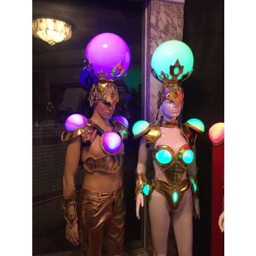Party performance model women men stage armor LED Robot Costume led Clothes furture show nightclub costumes