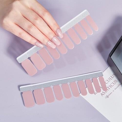 20tips 2021 New Arrival Pure Color DIY Nail Sticker Full Cover Nail Wraps Manicure Self-Adhesive Polish Nail Foil Nails Art