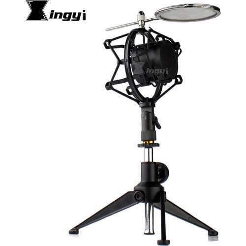 Metal Tripod Desktop Stand Shock Mount Microphone Spider Windscreen Foam Pop Filter Isolation Shield For MXL TEMPO 3000 KIT 2006
