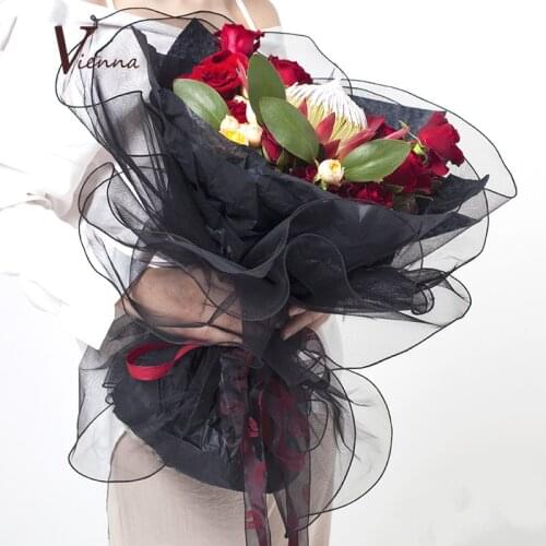 Flower Wrapping Mesh Net Yarn Gift Flower Shop Packaging Material Florist Bouquet Gift Packaging Valentines Day Wedding Deco