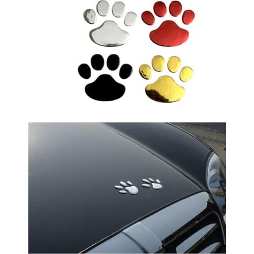 Silver Gold Red Car Sticker Cool Design Paw 3D Animal Dog Cat Bear Foot Prints Footprint 3M Decal Car Stickers