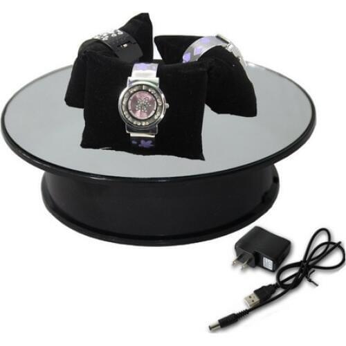Mirror Glass Top Battery Power Display Stand 360 Rotating Electric Turntable Show Holder Display Holder Show Merchandise