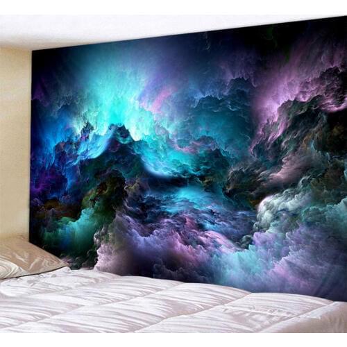 Psychedelic Bohemian Mandala Printed Polyester Tapestry Wall Hanging For Decorate Home Living Room Bedroom Office 6 Sizes