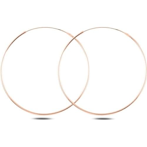 Silver 925 Sterling 45mm Simple Ring Earrings