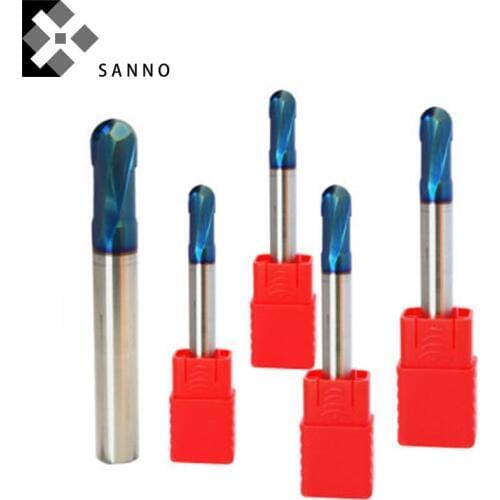 Super hard naco ball nose end mills R0.5 - R6 HRC70 tungsten steel high speed milling machining metal cutter tools