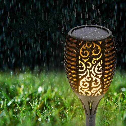2pcs Solar Flame Flickering Lamp Led Dancing Flame Light Solar Outdoor Waterproof Garden Decor Lamp