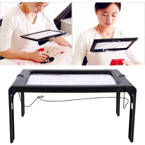Hands Free LED Magnifier Reading Neck Wear Visual Reading Aid Magnifying Glass for Home Sewing Corss Stich Embroidery Needlwork