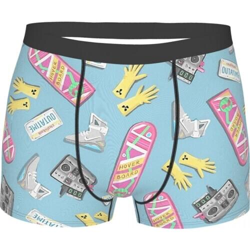 Cute Back To The Future Science Film Marty McFly Doc Underpants Cotton Panties Man Underwear Sexy Shorts Boxer Briefs