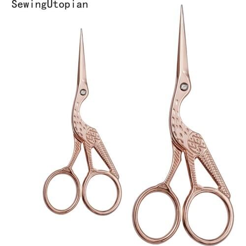 Stainless Steel Vintage Sewing Scissors Nail Art Stork Crane Bird Embroidery Fabric Scissors Craft Cutters DIY Stitch Tool