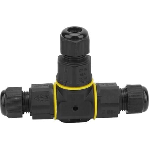 IP68 Waterproof T-Shape Cable Connector 3 Pin Junction Box Cable Sleeve Connector For Outdoor Waterproof Equipment