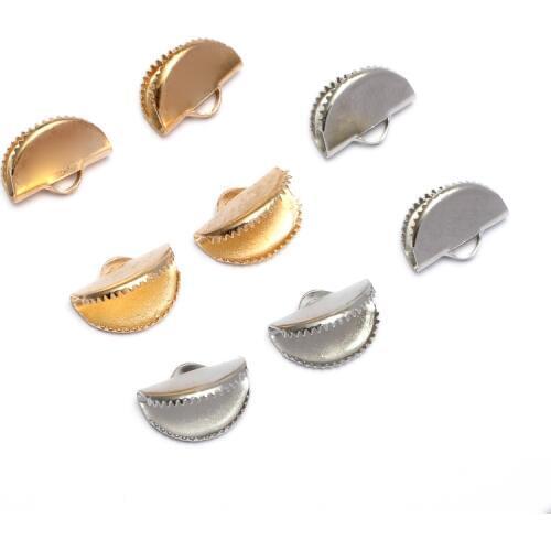 New 100pcs/lot 13x10mm Ends Fastener Clasps Jewelry Findings Ends Fastener Jewelry Connectors DIY Jewelry Components