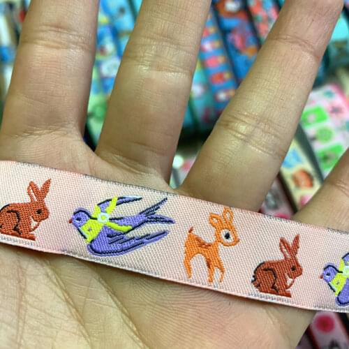 ZERZEEMOOY 5/8" 16 mm 5yards/lot Cartoon Polyester Woven Jacquard Ribbon Animal celebration KTZD19112539