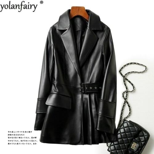 2020 Real Leather Jacket Women Fashion Winter Jacket Women 100% Sheepskin Coat Plus Size Chaqueta Cuero Mujer D9535Q01 Pph431