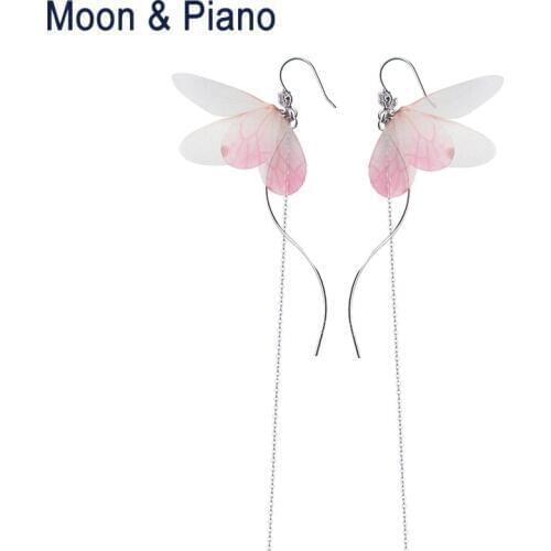 Butterfly Wing Drop Earrings Ladys Anniversary Present 925 Sterling Silver Romantic Merry Christmas Gift For Women Fine jewelry