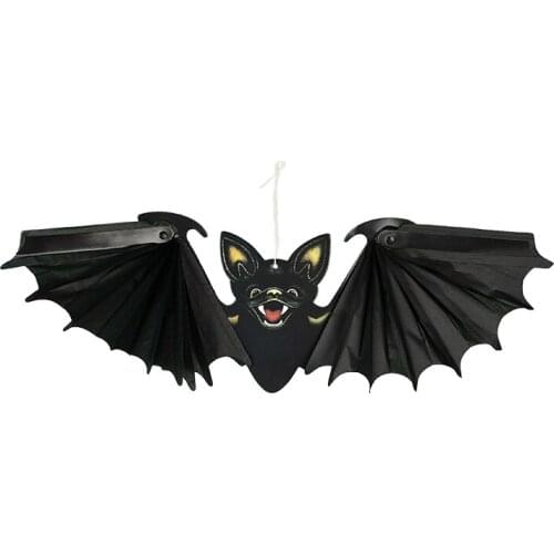 1/2 Pcs Halloween Paper Bat Ornaments Halloween Decoration Outdoor Indoor Horror Haunted House Bar Party Props