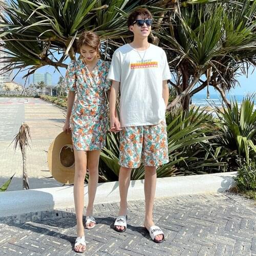 2123# New beach holiday style couples dress couples clothes couples clothing