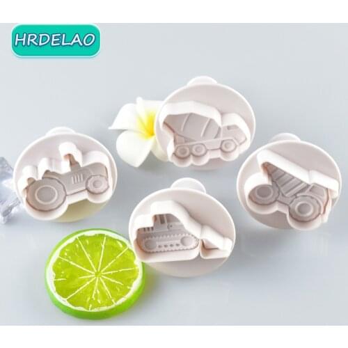 4pcs DIY Slimes Transportation Car Mold Cutter Play Dough Tools Plasticine Set Kits Soft Clay Educational toys for chidlren Gift