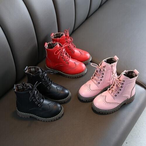 2020 Children Boots Boys Snow Waterproof Shoes Children Genuine Leather Boots Boys Boots Girls Martin Warm Shoes Sports Shoes