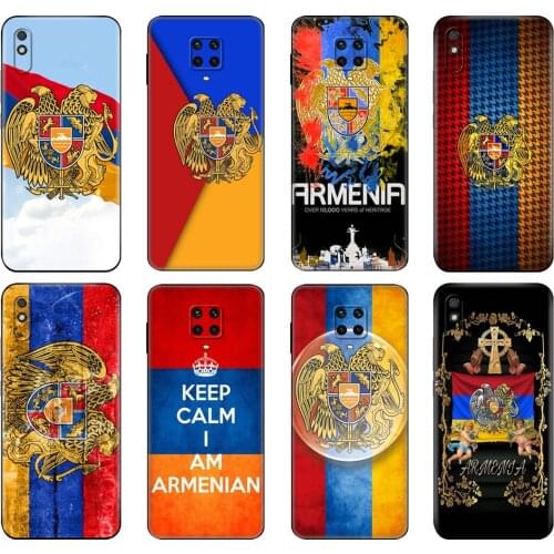 Black tpu Case For Xiaomi Redmi 7A 8 8A 9 9A 9C Case Redmi Note 8T 8 Pro T Note 9 9S 9 Pro Case Armenia Armenians Flag