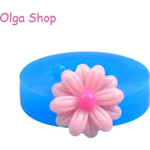 HYL165 17.8mm Flower Silicone Mold for Fondant, Sugarcraft, Cupcake Topper, Polymer Clay, Gum Paste, Resin, Icing, Candy, Soap