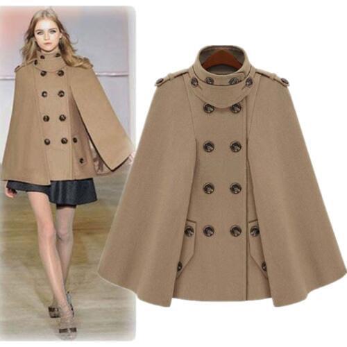 Cheap and Chic Double Breasted Ladies Cloak, Elegant Stand Collar Woolen Outerwear Cloak