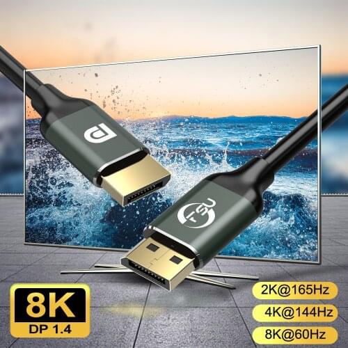 DisplayPort 1.4 Cable 8K 4K HDR 165Hz 144Hz Display Port Adapter Cable DP 1.4 1.2 Display Port 1.2 Cable For Video PC Laptop TV