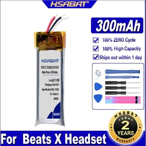 HSABAT Headset Earphone 120mAh Battery for Beats X Headset Earphone beatsx battery headset Batteries