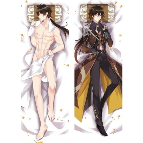 Genshin Impact Zhongli Body Dakimakura Cover Cool Male Otaku Hugging Character Fullbody Pillowcase Double-sided Pillow Cover