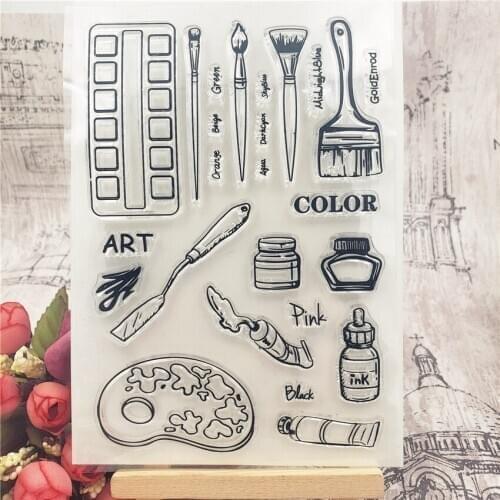 Hot sale Painting set Transparent Clear Stamps / Silicone Seals Roller Stamp for DIY scrapbooking photo album/Card Making