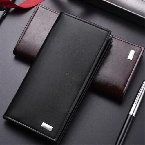 Men Long Section Fashion Wallets Coin Bag Famous Brand High Capacity ID Card Holder Purse Clutch With Zipper Mobile Phone Bag