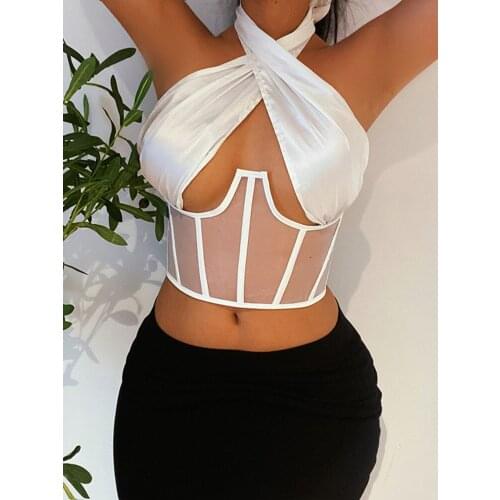 SRUBY-Women Harajuku Print Crop Top Backless Sexy Camisole Sleeveless Hem Asymmetric Streetwear Casual Top