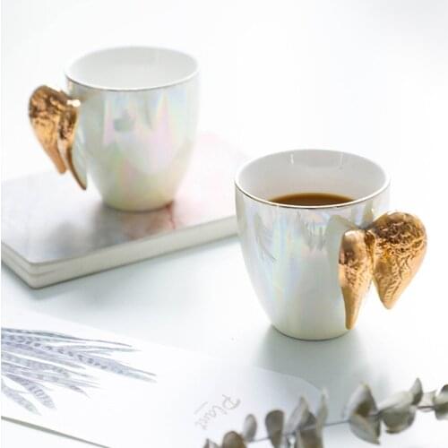 Angel wings fairy cup ceramic coffee cup Nordic wind mark cup creative wedding gift