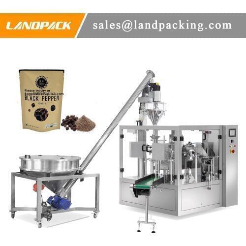 Black Pepper Powder Stand Up Pouch Packing Machine Zipper Packing Good Sealing Performance