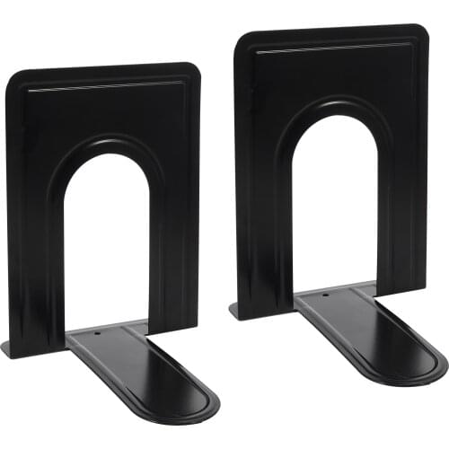 Simple Style 1 Pair Metal Bookends Organizer Desktop Office Home Book Shelf Storage Holder Iron Book Ends