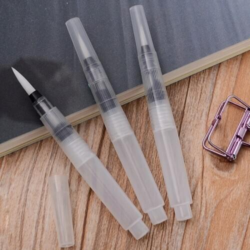 3 pcs/lot Refillable Paint Brush Water Brush Ink Pen Art Markers Drawing for Stationery Art School Supplies