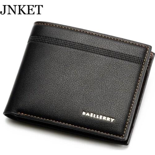JNKET Fashion Mens PU Leather Wallet Short Wallet Business Wallet Multi-card Clutch Wallet Card Holder Notecase