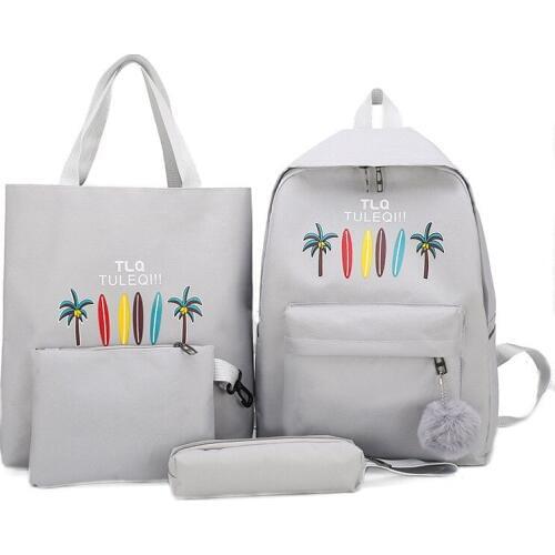 Fashion Backpack Women Leisure Backpack Girls School Bags Casual Student Backpack Teenage Girls Children Bags 4 Pcs/Set Mochila