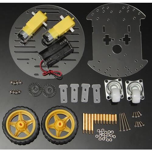 1Set 2WD Mini Round Double-Deck Smart Robot Car Chassis DIY Kit For Arduino RC Robot Toys Children Gifts