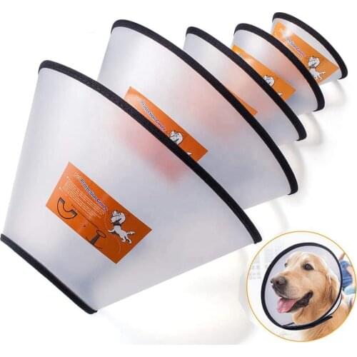 Kingtale Adjustable Anti Bite Pet Recovery Cone Collar Elizabethan Collar for Pet Dogs Cats Dog Costumes Hats for Cats Puppy