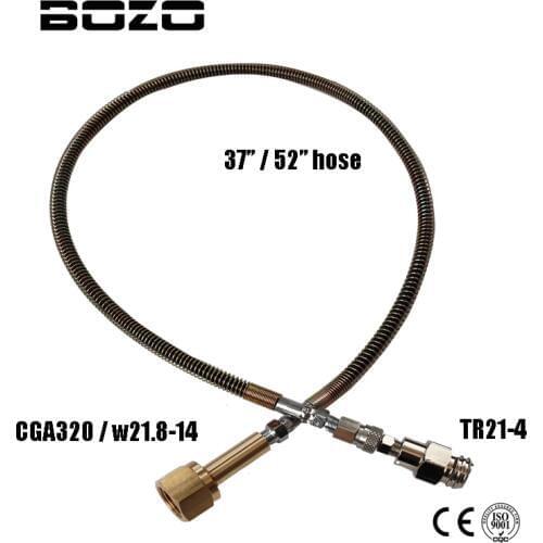 Paintball Soda Stream SodaStream Soda to External Co2 Tank Adapter and Hose Kit W21.8-14/CGA320 W/Quick Disconnect Connector