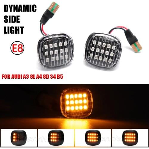For Audi A3 8L A4 8D A4 S4 B5 A8 D2 1994 1995 1996 1997 1998 1999 2000 Scroll Dynamic LED Turn Signal Sequential Blinker Lights
