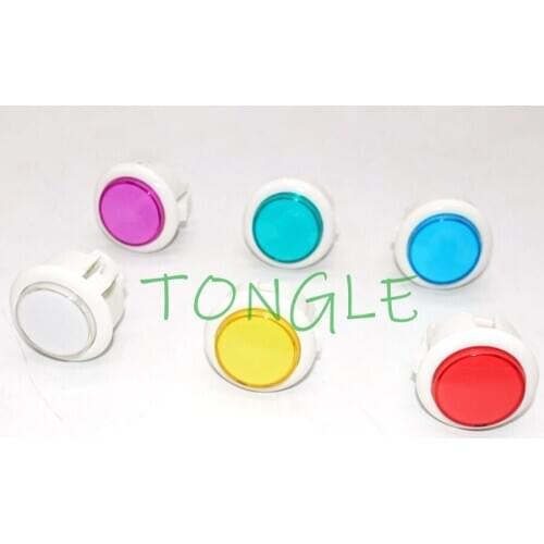 12 pcs Transparent No LED Arcade 30mm Push Button Copy SANWA Replace OBSF-30 OBSN-30 for DIY Raspberry pi MAME PC Pandora Game