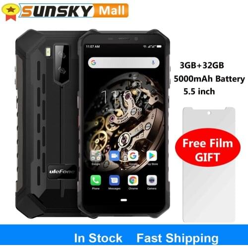 Ulefone Armor X5 Rugged Phone 3GB 32GB Face ID 5000mAh Battery 5.5 inch Android 9.0 MTK6763 Octa Core OTG NFC4G Network Phone