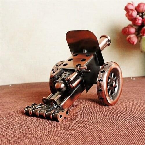 Antique Weapon Decoration Door-Shaped Mortar Cannon Pure Hand Retro Iron Art Small Steel Cannon Model P001